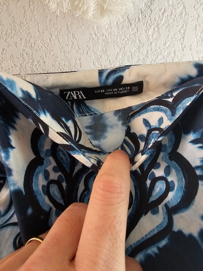 Top coloré froncé tons de bleu Zara taille xs - photo numéro 6