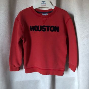 Pull sweat rouge Houston bleu marine 4 ans