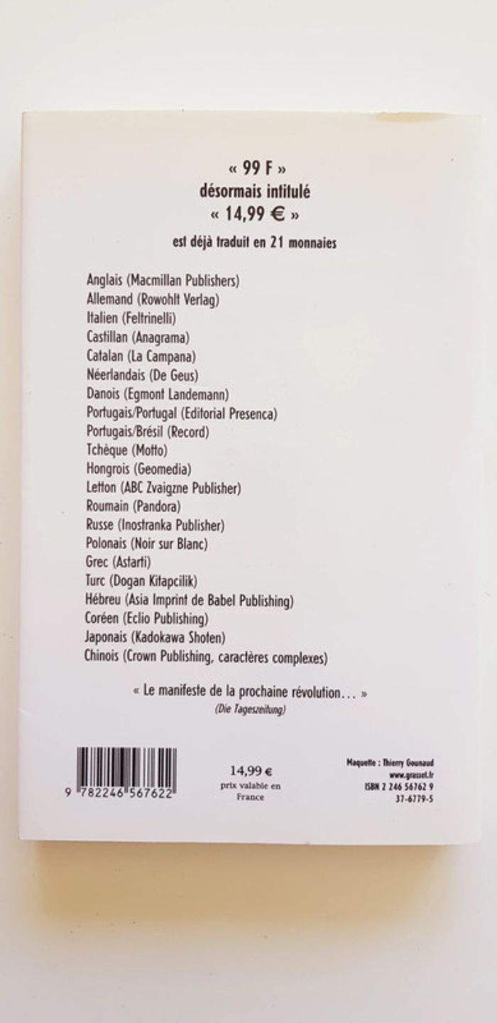 Livre 14,99€ de F. Beigbeder - photo numéro 2