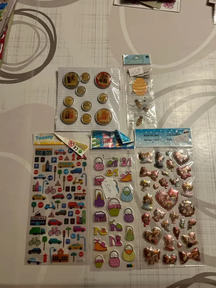 Lots de 5 planches de stickers