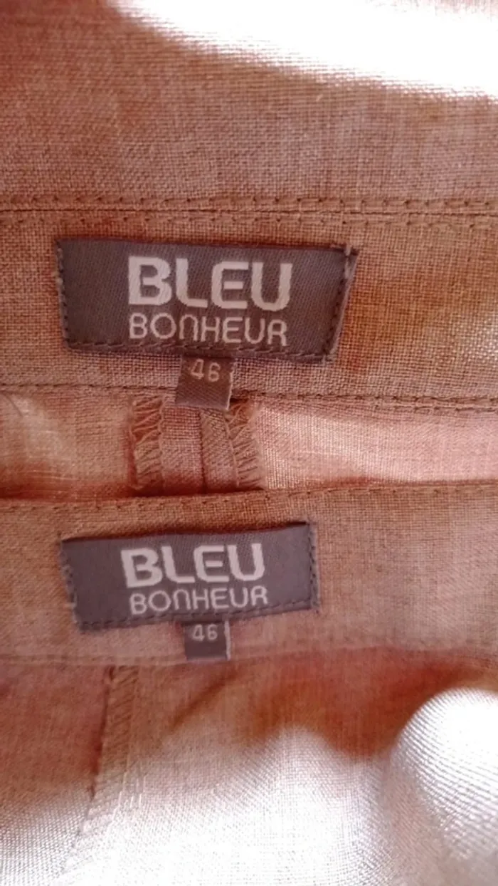 🌸Ensemble tailleur pantacourt et veste manches 3/4, Bleu Bonheur, taille 46 - photo numéro 6