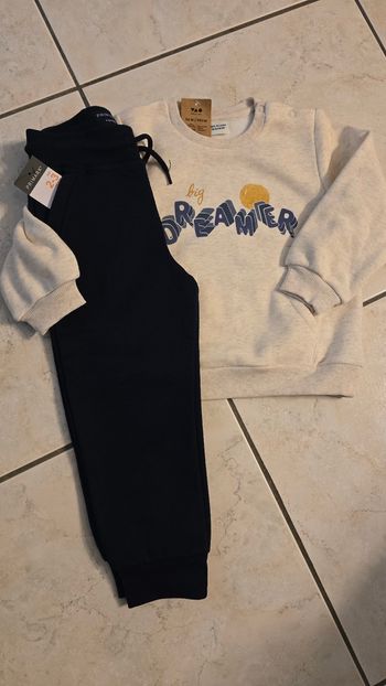 NEUFS(non portés) 🏷🤩💙ensemble sweat et pantalon molleton 36mois/3ans 98cm garçon 🤩💙