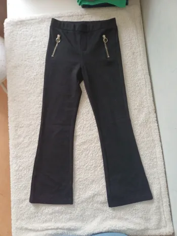 Pantalon noir fausses poches à enfiler