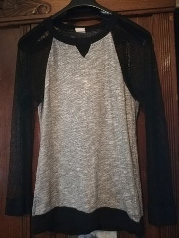 Pull noir et gris taille M
