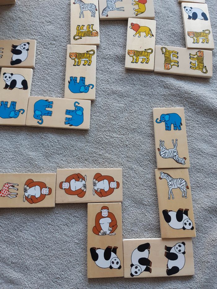 Jeu complet de dominos animaux en bois - photo numéro 3