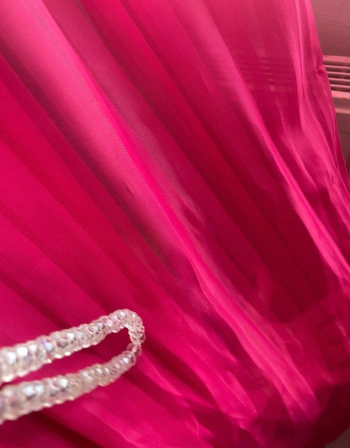 Rideau voile rose fushia 140 sur 230 cm voilage - photo numéro 2