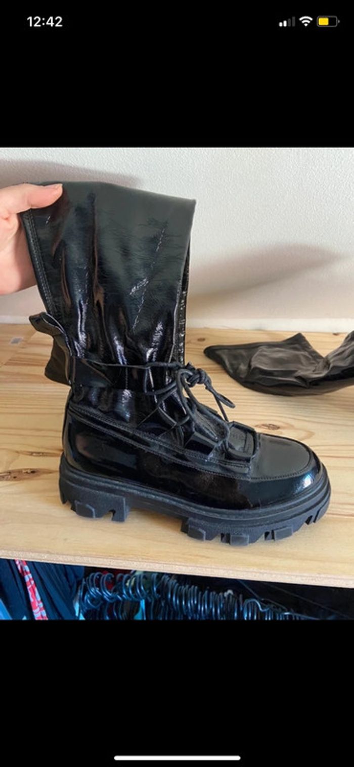Cuissardes noires vernies - photo numéro 2