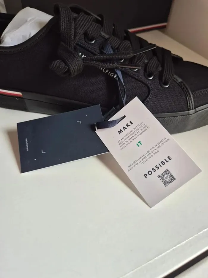 Tommy Hilfiger Baskets Vulcanisées Homme mixte Taille 40 Core Corporate Canvas Basses, Noir - photo numéro 11