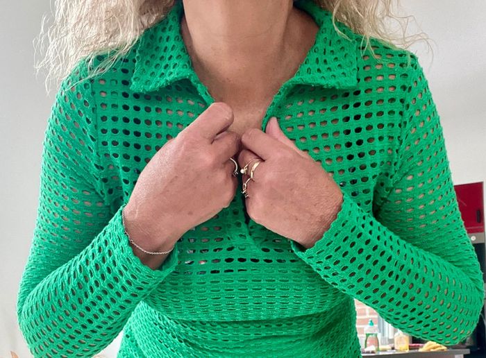 Jolie robe été cache cache taille s deux en un style dentelle vert pour 36 à 38 - photo numéro 2