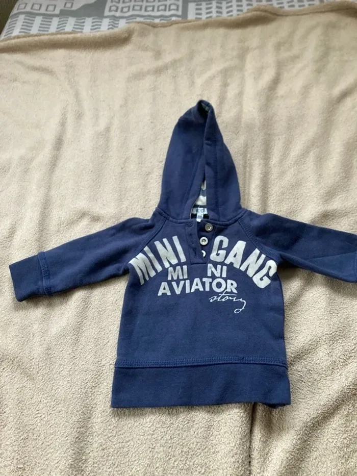 Sweat capuche mini gang 6 mois garçon bébé