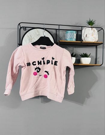 Sweat rose poudré "#CHIPIE" 3 ans