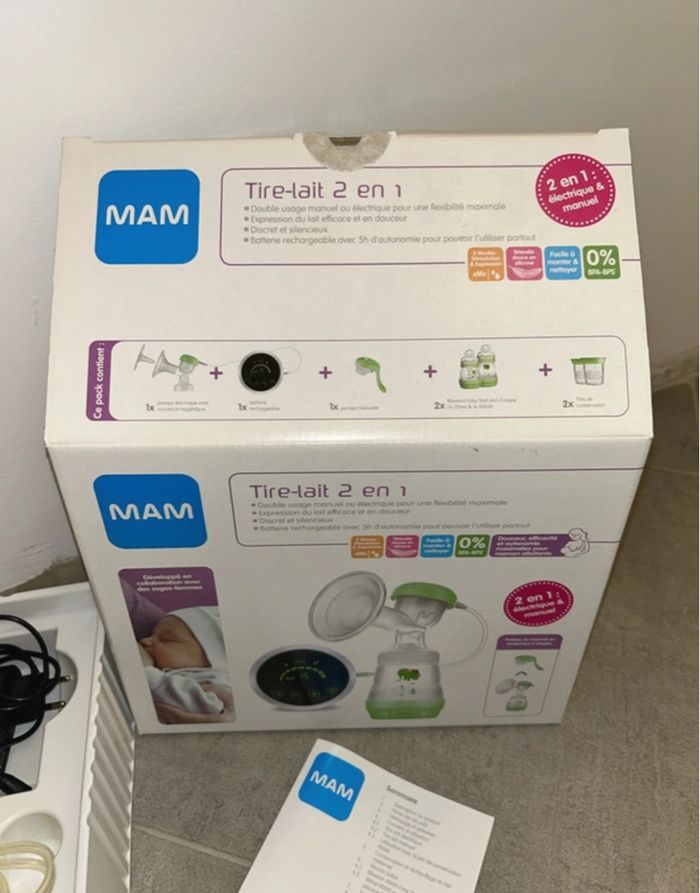 Tire lait 2 en 1 MAM complet comme neuf - photo numéro 2