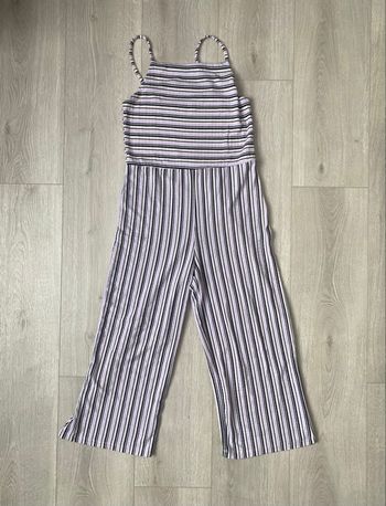 💜 Combinaison H&M rayée lilas et noir - 11/12 ans