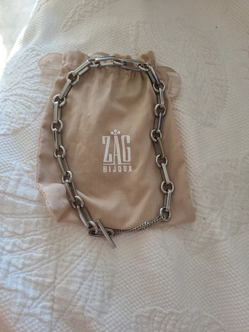 Collier zag argenté neuf