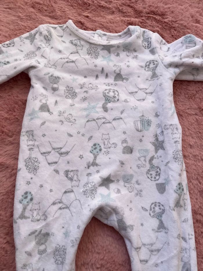 Pyjama velours fin 6 mois bébé mixte - photo numéro 2