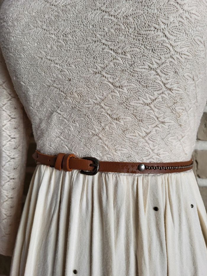Robe bohème haut en dentelle avec ceinture - photo numéro 14