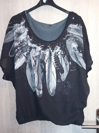 Top 2 en 1 tee-shirt blouse sympa