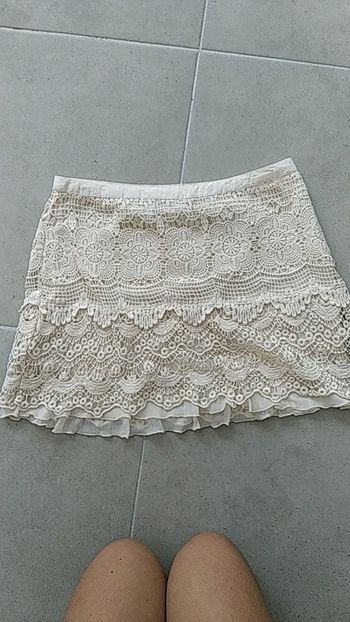 Jupe Promod en dentelle blanc cassé