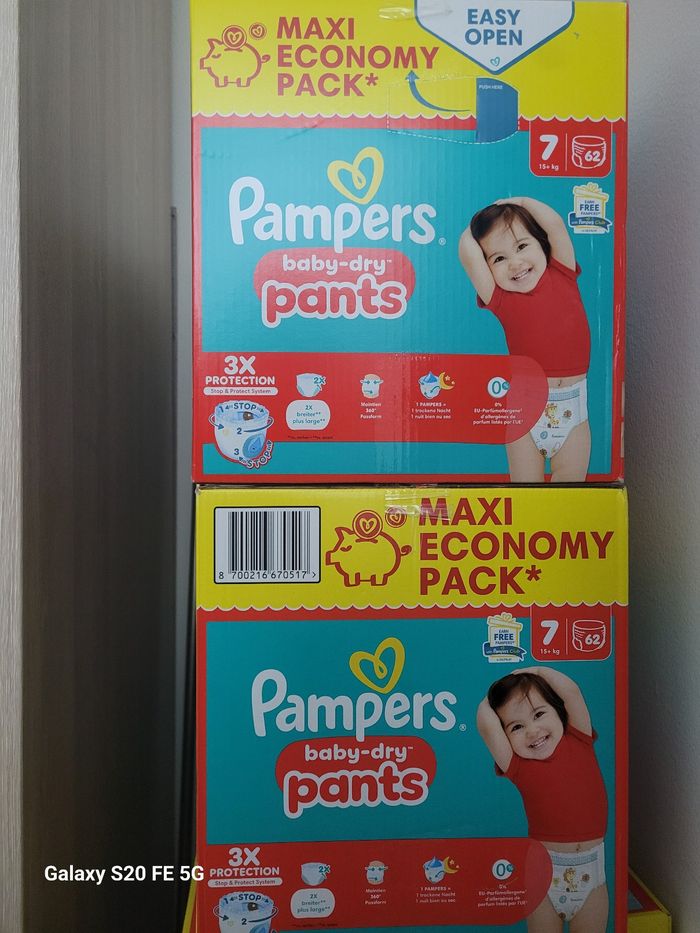 2 paquets Pampers baby dry taille 7 - photo numéro 2
