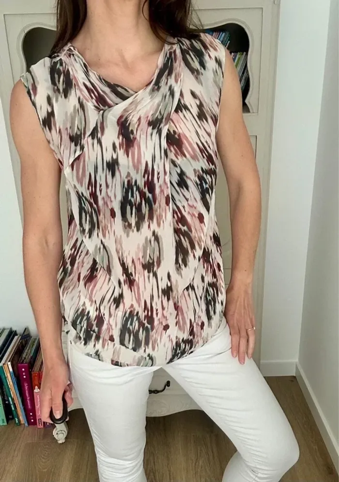 Ravissant chemisier, blouse fluide coloré IKKS taille 36 , S , 1 - photo numéro 6