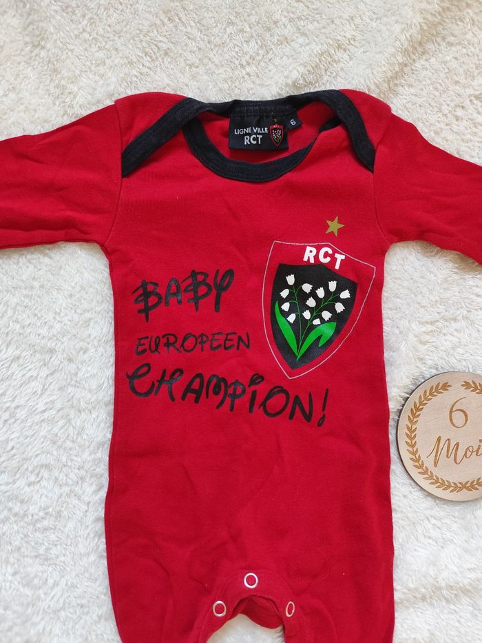 Pyjama "Baby Européen Champion !" RCT 👣 6 mois - photo numéro 3