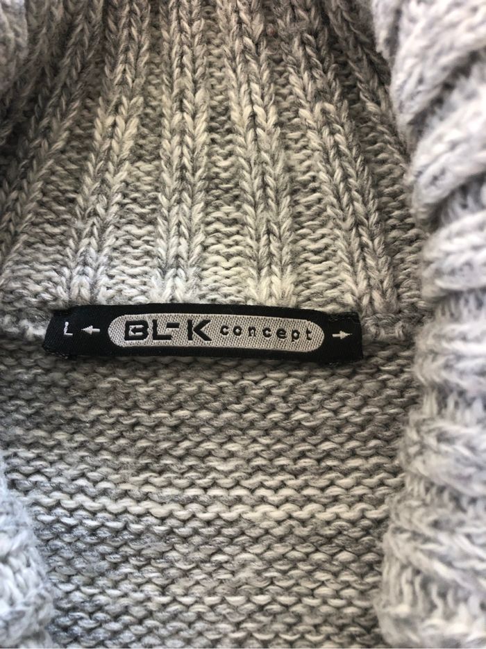 Pull col châle gris 4 poches  BL-k Concept - photo numéro 4