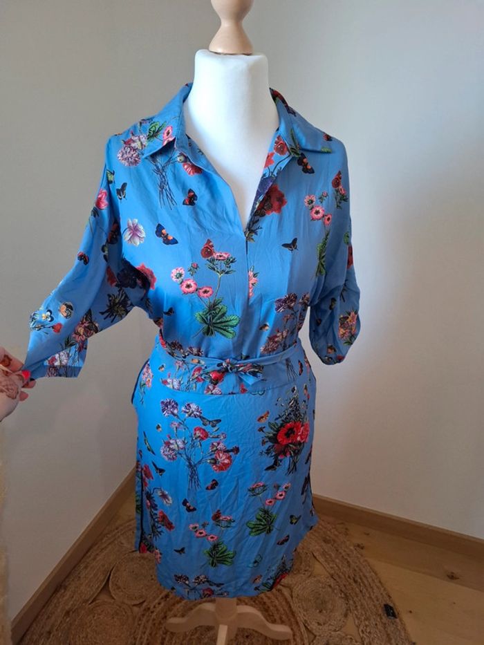 Robe casual bleue/Lilas Fleurie Vila Joy taille M 38 - photo numéro 7