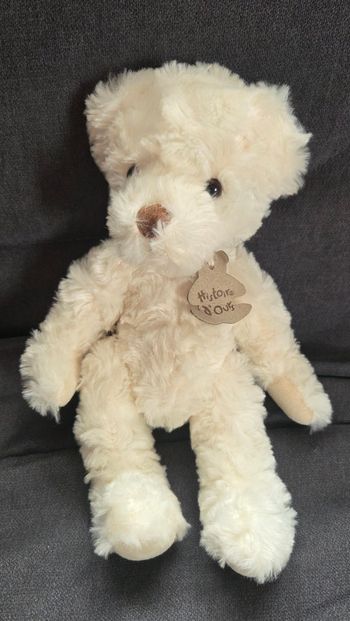 Doudou peluche ours blanc 28 cm - Histoire d'ours