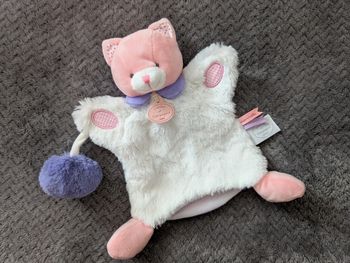 TBE, doudou plat marionnette ourson Doudou et compagnie