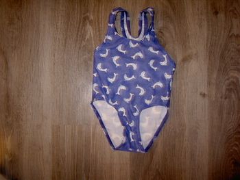 MAILLOT DE BAIN 1 PIÈCE BLEU MOTIF DAUPHINS BÉBÉ FILLE - 18 MOIS - n°01