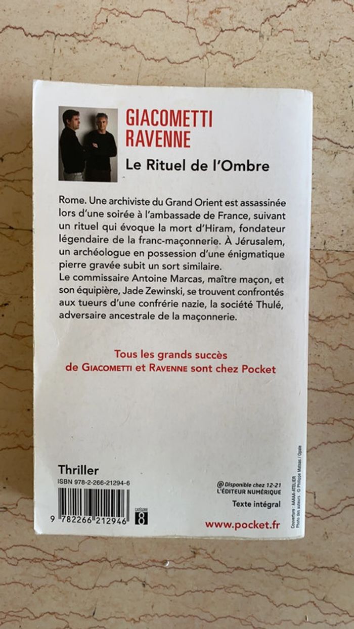 Livre «  Le Rituel de l’Ombre » Giacometti Ravenne - photo numéro 2
