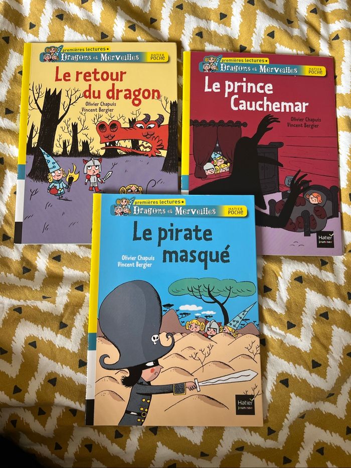 Lot de 3 livres dragons et merveilles, hatier poche, premières lectures