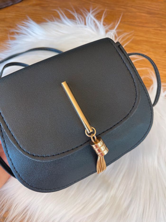 Petit sac à main cuir noir - photo numéro 5