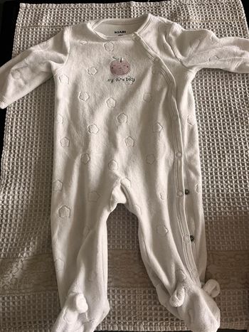 Pyjama 6 mois blanc cerise