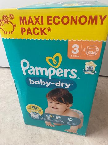 Couches Pampers taille 3 maxi pack
