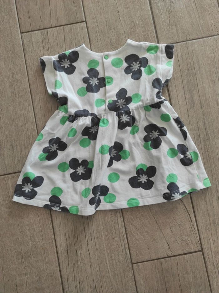 Robe blanche noire et verte catimini 12 mois - photo numéro 4