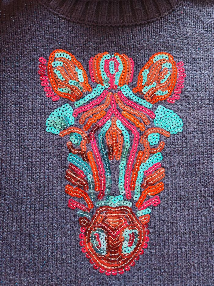 Pull col roulé zèbre DPAM 6 ans - photo numéro 3