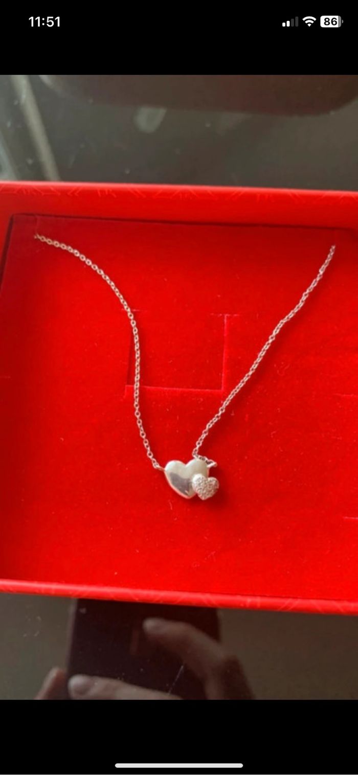 Collier double cœurs