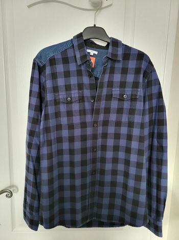 Chemise bleu marine à carreaux Jules M