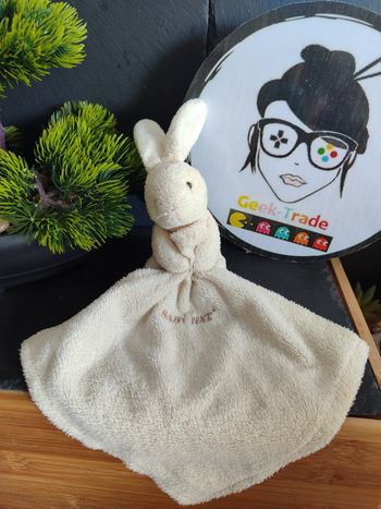 doudou Lapin Baby Nat' Mouchoir Beige Jaune Écru Marron DD003519