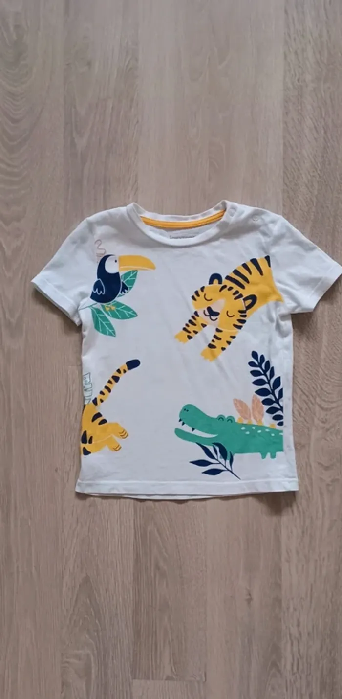 Tee-shirt manches courtes garçon, motif animaux, taille 3 ans (36 mois), marque In Extenso - photo numéro 2