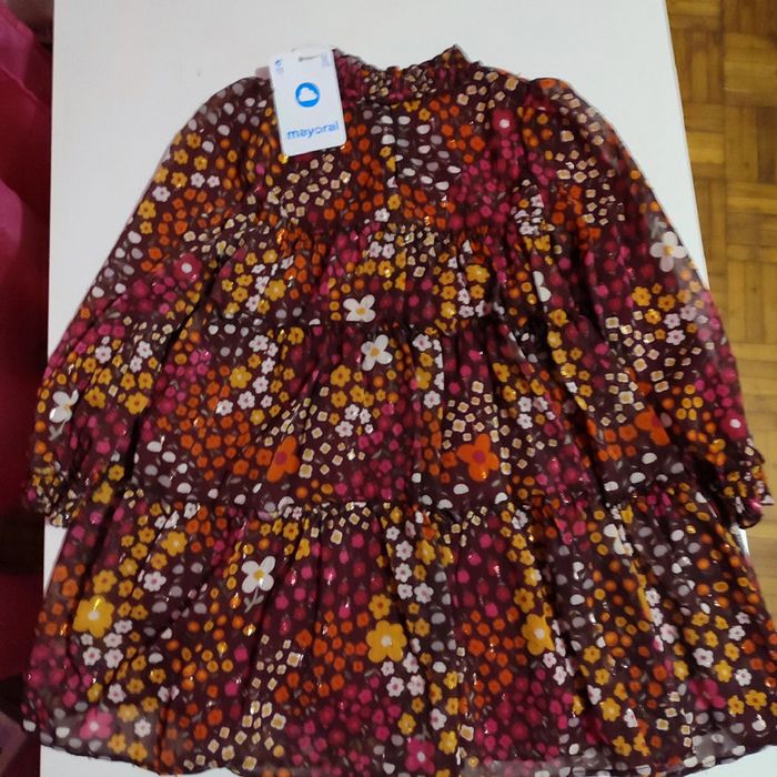 Robe avec trois niveaux de volants, pour fille de 5 ans Mayoral - photo numéro 4