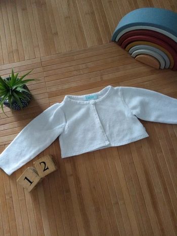 Bolero gilet blanc obaibi 12mois