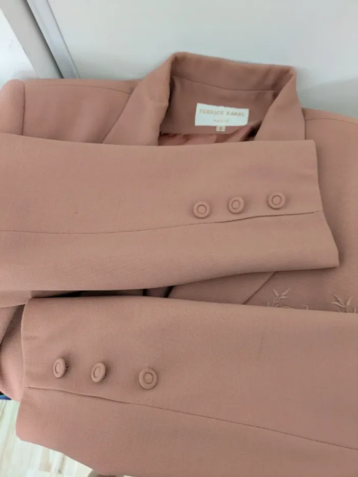 Veste vintage brodée en laine woolmark - Fabrice Karel - taille 40 - photo numéro 5