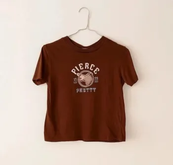 T-shirt marron imprimé – taille 34 – marque Jennyfer