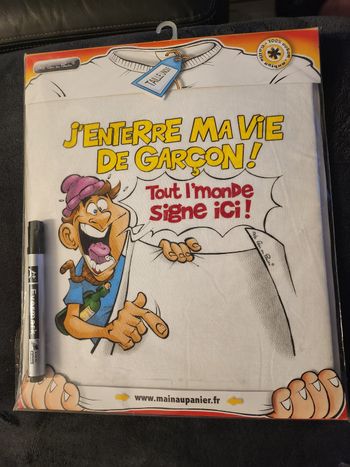 T-shirt homme j'enterre ma vie de garçon neuf