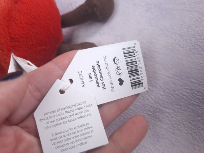 Peluche Jellycat chocolat chaud winter Amuseables Hot Chocolate A4HOTC retired - photo numéro 7