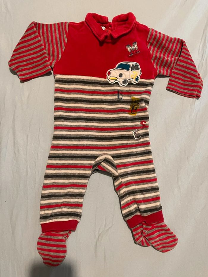 Pyjama velours auto 6 mois