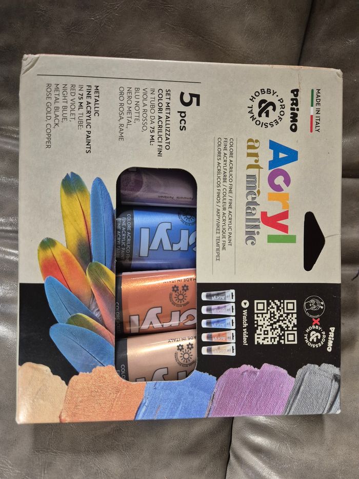 5 tubes de peinture acrylique métallisée neuf - photo numéro 2