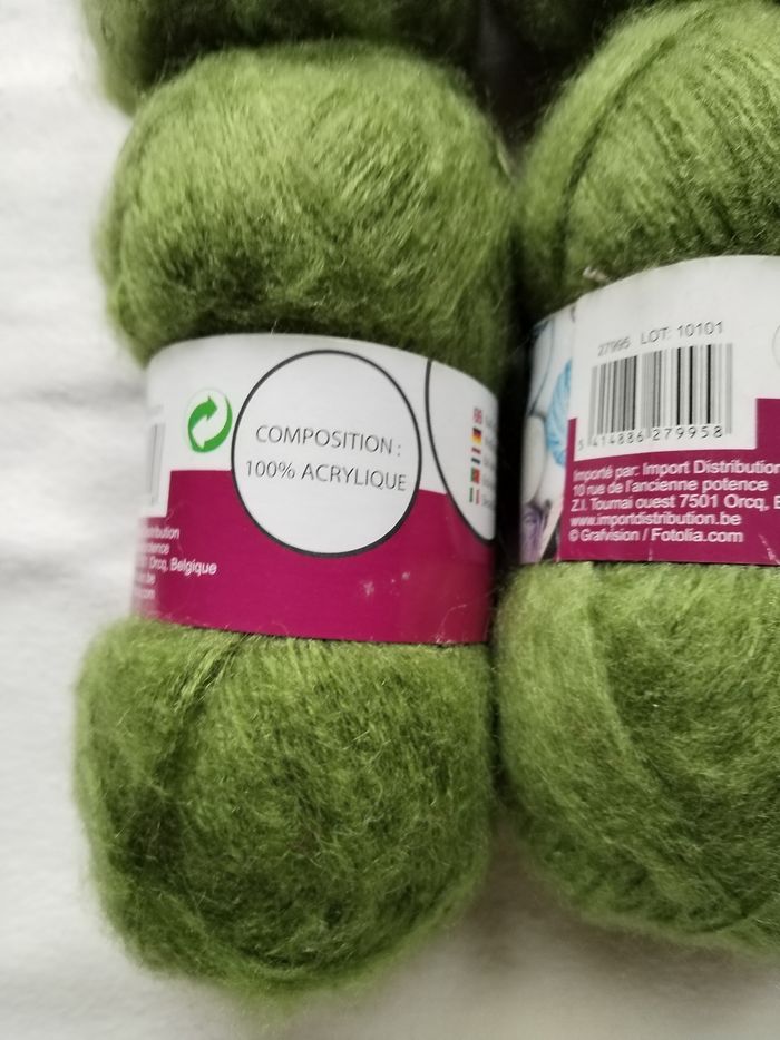 Lot de 6 Pelotes de Laine - Vert Prairie - Aspect Mohair
- photo numéro 2